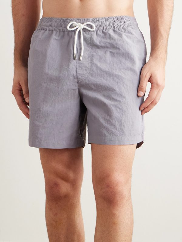 Straight-Leg Mid-Length Garment-Dyed Swim Shorts - OU Straight-Leg Mid-Length Garment-Dyed Swim Shorts - OU