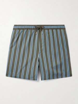 Straight-Leg Mid-Length Striped Swim Shorts Straight-Leg Mid-Length Striped Swim Shorts