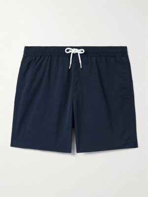 Straight-Leg Mid-Length Garment-Dyed Swim Shorts Straight-Leg Mid-Length Garment-Dyed Swim Shorts