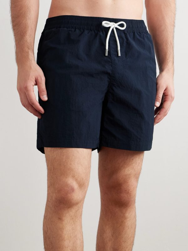 Straight-Leg Mid-Length Garment-Dyed Swim Shorts - OU