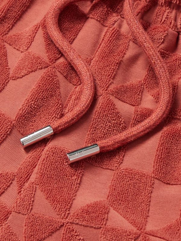 Straight-Leg Organic Cotton-Terry Jacquard Drawstring Shorts - E1 Straight-Leg Organic Cotton-Terry Jacquard Drawstring Shorts - E1