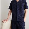Camp-Collar Organic Cotton-Terry Jacquard Shirt - FR Camp-Collar Organic Cotton-Terry Jacquard Shirt - FR