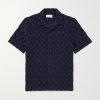 Camp-Collar Organic Cotton-Terry Jacquard Shirt Camp-Collar Organic Cotton-Terry Jacquard Shirt