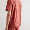 Camp-Collar Organic Cotton-Terry Jacquard Shirt - BK Camp-Collar Organic Cotton-Terry Jacquard Shirt - BK