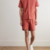 Camp-Collar Organic Cotton-Terry Jacquard Shirt - OU Camp-Collar Organic Cotton-Terry Jacquard Shirt - OU