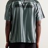 Game Appliquéd Logo-Print Striped Satin Polo Shirt - BK Game Appliquéd Logo-Print Striped Satin Polo Shirt - BK