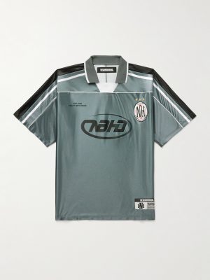 Game Appliquéd Logo-Print Striped Satin Polo Shirt