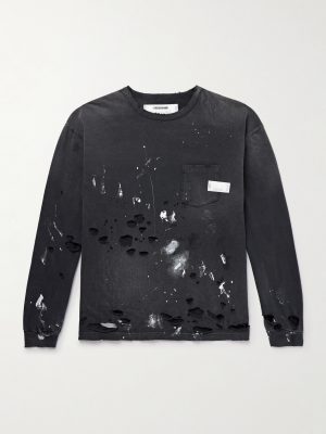 Savage Distressed Paint-Splattered Cotton-Jersey T-Shirt Savage Distressed Paint-Splattered Cotton-Jersey T-Shirt