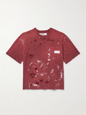Savage Distressed Paint-Splattered Cotton-Jersey T-Shirt Savage Distressed Paint-Splattered Cotton-Jersey T-Shirt