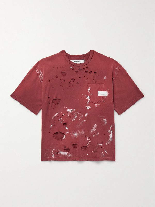 Savage Distressed Paint-Splattered Cotton-Jersey T-Shirt Savage Distressed Paint-Splattered Cotton-Jersey T-Shirt