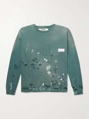 Savage Distressed Paint-Splattered Cotton-Jersey T-Shirt Savage Distressed Paint-Splattered Cotton-Jersey T-Shirt