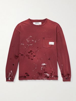 Savage Distressed Paint-Splattered Cotton-Jersey T-Shirt Savage Distressed Paint-Splattered Cotton-Jersey T-Shirt