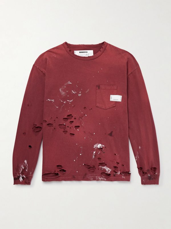 Savage Distressed Paint-Splattered Cotton-Jersey T-Shirt Savage Distressed Paint-Splattered Cotton-Jersey T-Shirt