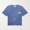Savage Distressed Paint-Splattered Cotton-Jersey T-Shirt Savage Distressed Paint-Splattered Cotton-Jersey T-Shirt