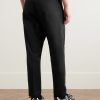 Tapered Pleated Cotton and Linen-Blend Twill Trousers - BK Tapered Pleated Cotton and Linen-Blend Twill Trousers - BK