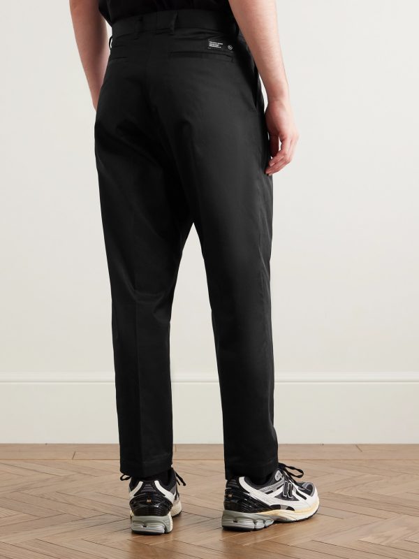 Tapered Pleated Cotton and Linen-Blend Twill Trousers - BK Tapered Pleated Cotton and Linen-Blend Twill Trousers - BK