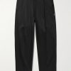 Tapered Pleated Cotton and Linen-Blend Twill Trousers Tapered Pleated Cotton and Linen-Blend Twill Trousers