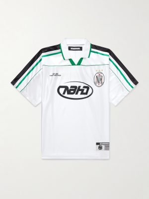 Game Appliquéd Logo-Print Striped Satin Polo Shirt