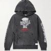 + Bounty Hunter Savage Distressed Printed Cotton-Jersey Hoodie + Bounty Hunter Savage Distressed Printed Cotton-Jersey Hoodie