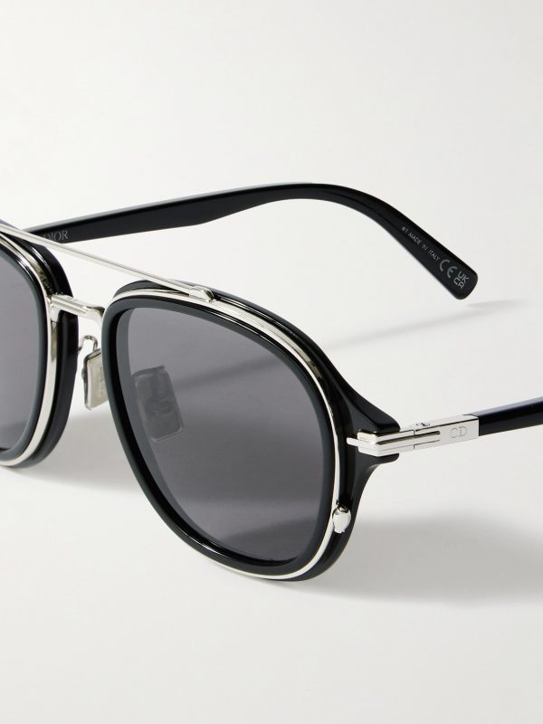 DiorBlacksuit A4U Havana Aviator-Style Acetate and Silver-Tone Sunglasses - CU DiorBlacksuit A4U Havana Aviator-Style Acetate and Silver-Tone Sunglasses - CU