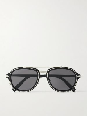 DiorBlacksuit A4U Havana Aviator-Style Acetate and Silver-Tone Sunglasses
