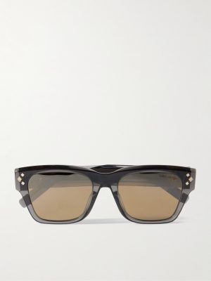 CD Diamond S2I Havana Geometric Acetate and Silver-Tone Sunglasses
