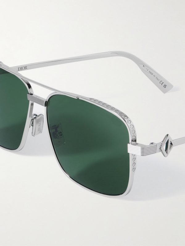 CD Diamond S9U Square-Frame Silver-Tone Sunglasses - CU CD Diamond S9U Square-Frame Silver-Tone Sunglasses - CU