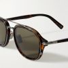 DiorBlacksuit A4U Aviator-Style Tortoiseshell Acetate and Silver-Tone Sunglasses - CU