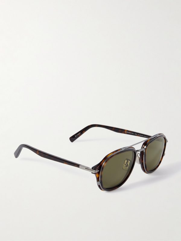 DiorBlacksuit A4U Aviator-Style Tortoiseshell Acetate and Silver-Tone Sunglasses - FR