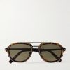DiorBlacksuit A4U Aviator-Style Tortoiseshell Acetate and Silver-Tone Sunglasses