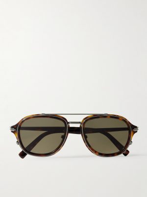 DiorBlacksuit A4U Aviator-Style Tortoiseshell Acetate and Silver-Tone Sunglasses