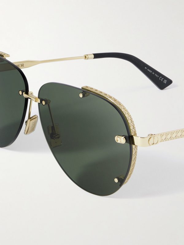NeoDior A1U Aviator-Style Gold-Tone Sunglasses - CU NeoDior A1U Aviator-Style Gold-Tone Sunglasses - CU