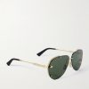 NeoDior A1U Aviator-Style Gold-Tone Sunglasses - FR NeoDior A1U Aviator-Style Gold-Tone Sunglasses - FR