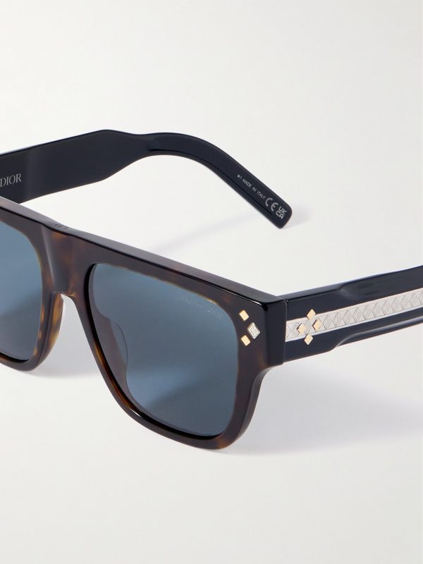 CD Diamond S6I Havana Square Acetate Sunglasses - CU CD Diamond S6I Havana Square Acetate Sunglasses - CU