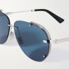 NeoDior A1U Aviator-Style Silver-Tone Sunglasses - CU