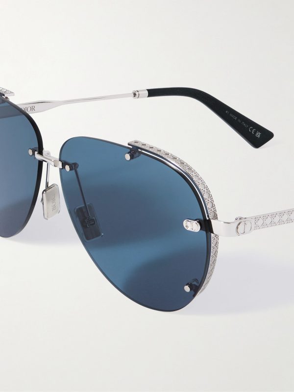 NeoDior A1U Aviator-Style Silver-Tone Sunglasses - CU