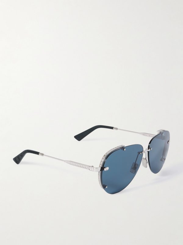 NeoDior A1U Aviator-Style Silver-Tone Sunglasses - FR