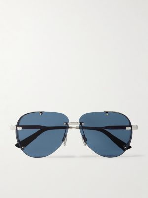 NeoDior A1U Aviator-Style Silver-Tone Sunglasses