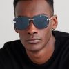 NeoDior A1U Aviator-Style Silver-Tone Sunglasses - OU