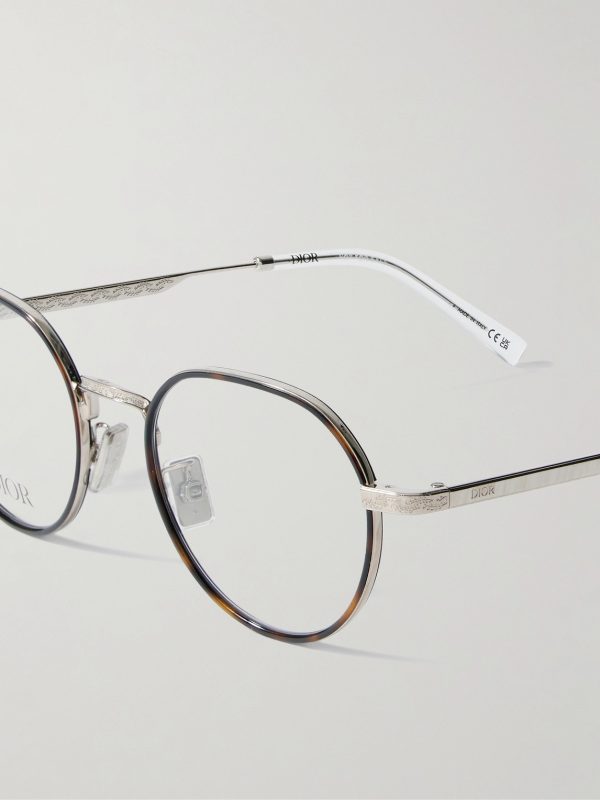 DiorBotanicaO R2U Havana Round-Frame Tortoiseshell Acetate and Silver-Tone Metal Optical Glasses - CU