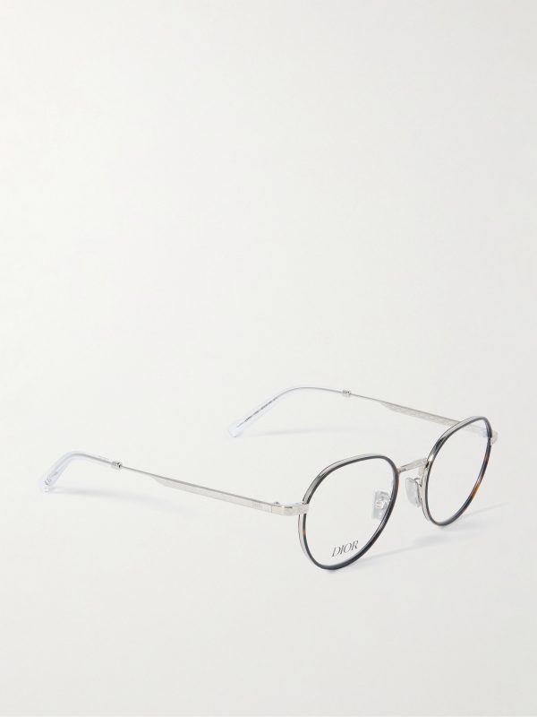 DiorBotanicaO R2U Havana Round-Frame Tortoiseshell Acetate and Silver-Tone Metal Optical Glasses - FR