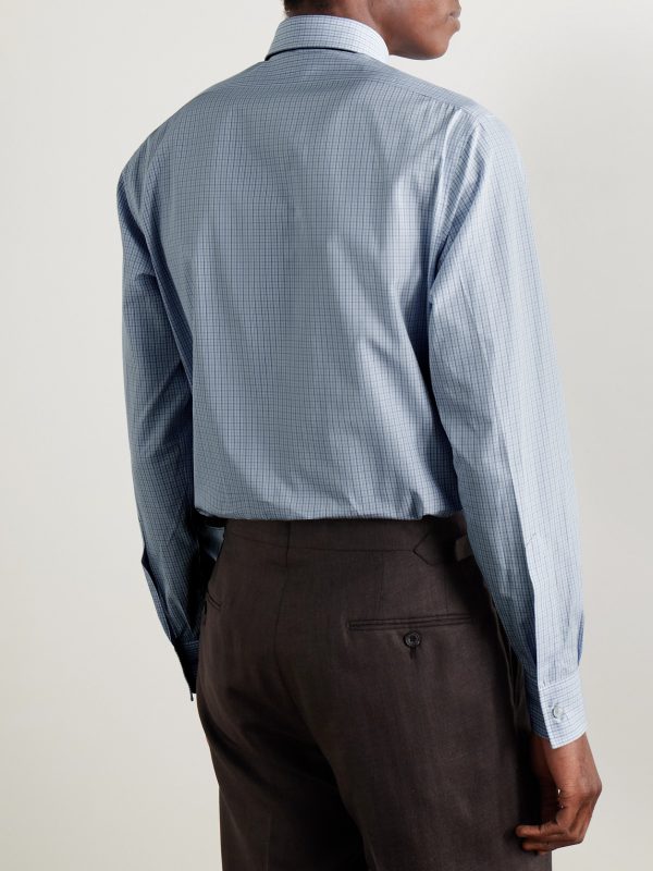 Checked Cotton-Poplin Shirt - BK Checked Cotton-Poplin Shirt - BK