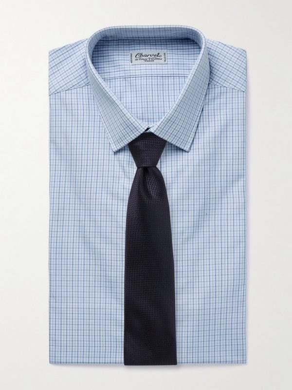 Checked Cotton-Poplin Shirt - E1 Checked Cotton-Poplin Shirt - E1