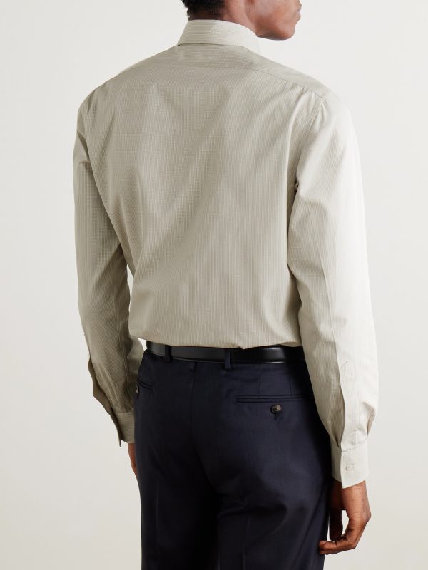 Checked Cotton-Poplin Shirt - BK Checked Cotton-Poplin Shirt - BK