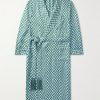 Belted Printed Silk-Twill Robe