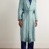 Belted Printed Silk-Twill Robe - OU