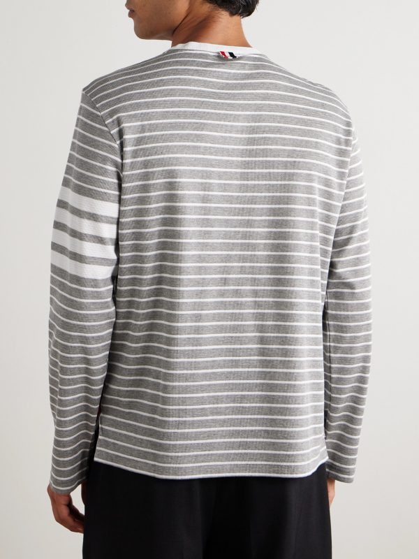Logo-Appliquéd Striped Cotton-Jersey T-Shirt - BK Logo-Appliquéd Striped Cotton-Jersey T-Shirt - BK