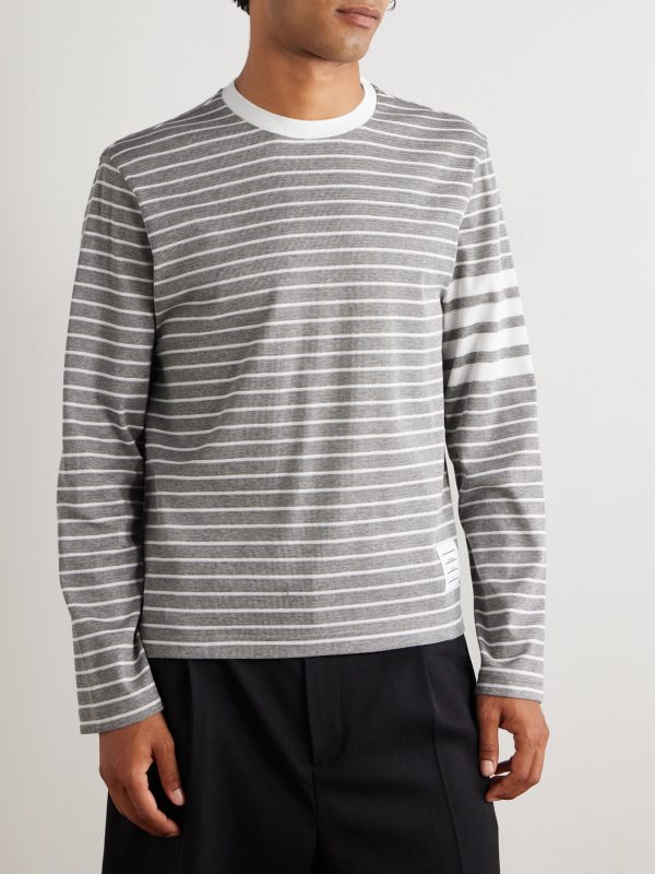 Logo-Appliquéd Striped Cotton-Jersey T-Shirt - FR Logo-Appliquéd Striped Cotton-Jersey T-Shirt - FR
