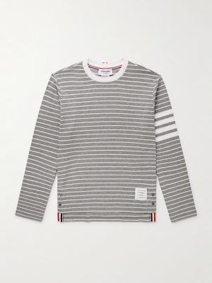 Logo-Appliquéd Striped Cotton-Jersey T-Shirt