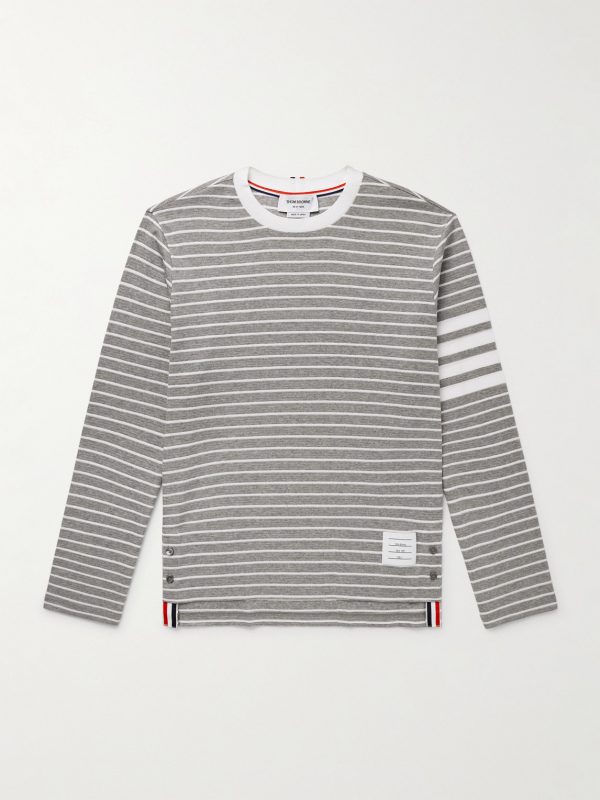 Logo-Appliquéd Striped Cotton-Jersey T-Shirt Logo-Appliquéd Striped Cotton-Jersey T-Shirt